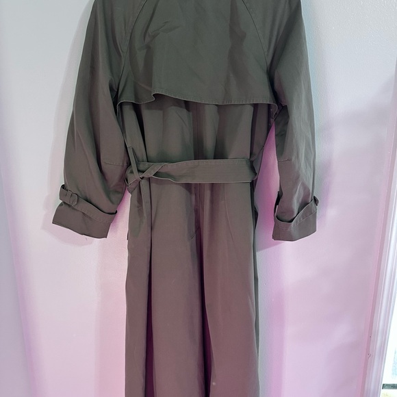 London Fog Olive Trench Coat - Picture 3 of 5